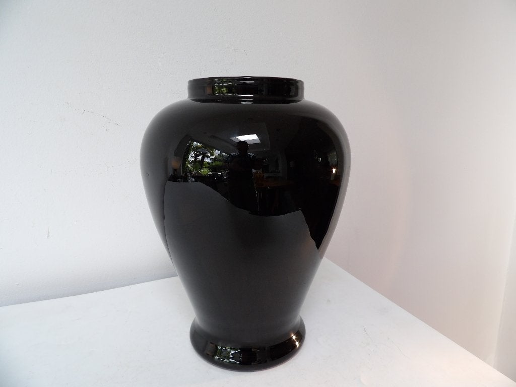 Art Deco Grote Doyen Vaas, zwart opaline, Antiek en Kunst, Antiek | Vazen, Ophalen of Verzenden