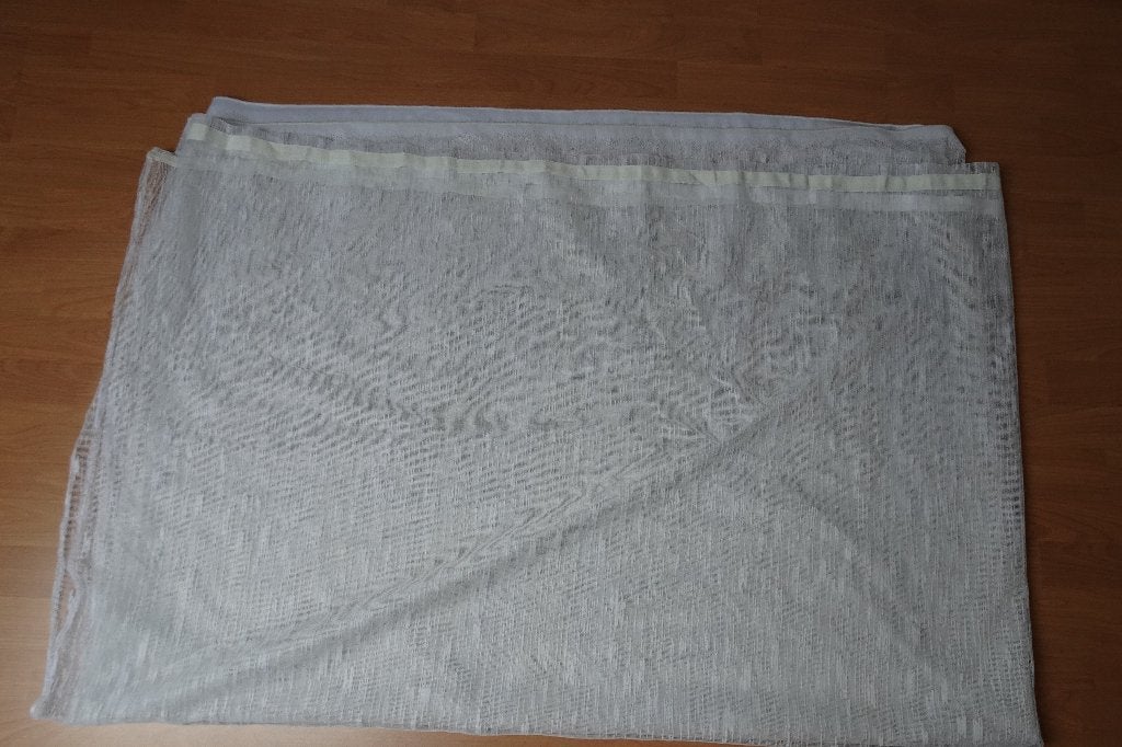 vitrage ( 1 stuk ) met loodband, Ophalen of Verzenden, Zo goed als nieuw, Wit