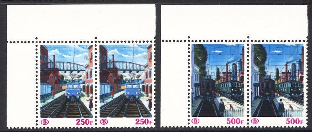 België, 1985, spoorwegzegels, trein, postfris, Mi 383-384, Ophalen of Verzenden, Postfris, Postfris