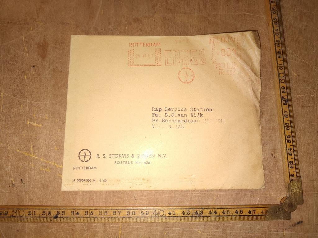 Gesloten enveloppe Rap Service Stokvis #uniek 1960, Fietsen en Brommers, Ophalen of Verzenden, Zo goed als nieuw