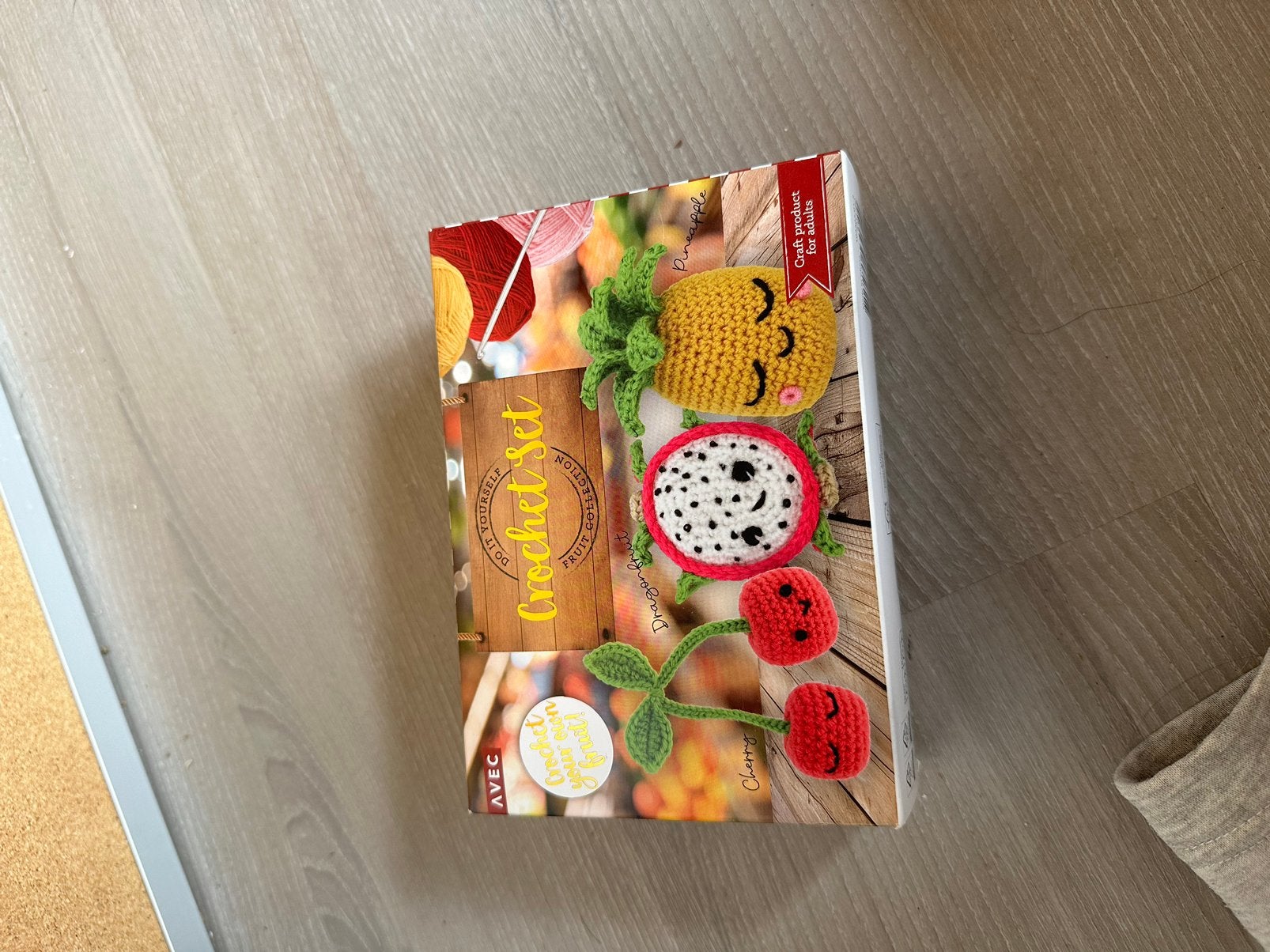 Crochet set met fruit, Hobby en Vrije tijd, Breien en Haken, Ophalen of Verzenden, Nieuw, Breien of Haken, Wol of Garen