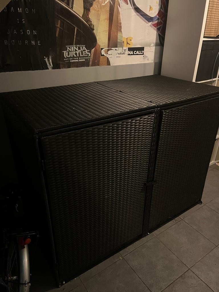 Ombouw voor 2 containers  | 148x111x80 cm, Tuin en Terras, Bergingen en Tuinkasten, Zo goed als nieuw, Containerberging, Kunststof