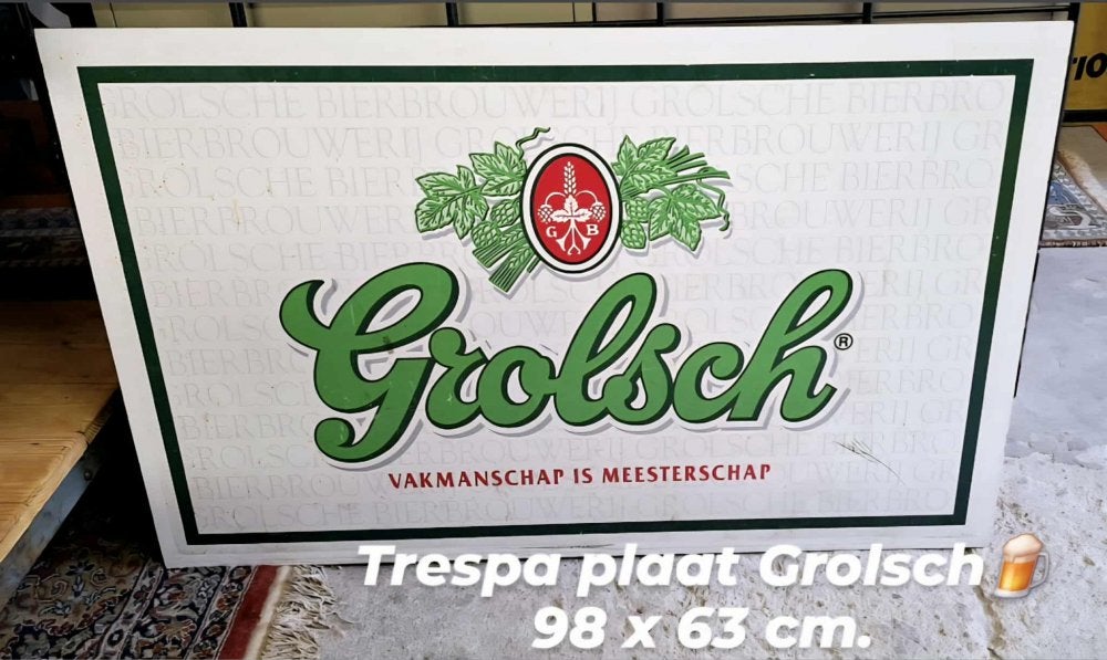 Grolsch Reclamebord - Vakmanschap is Meesterschap🍺, Verzamelen, Merken en Reclamevoorwerpen, Reclamebord, Gebruikt, ., Ophalen of Verzenden