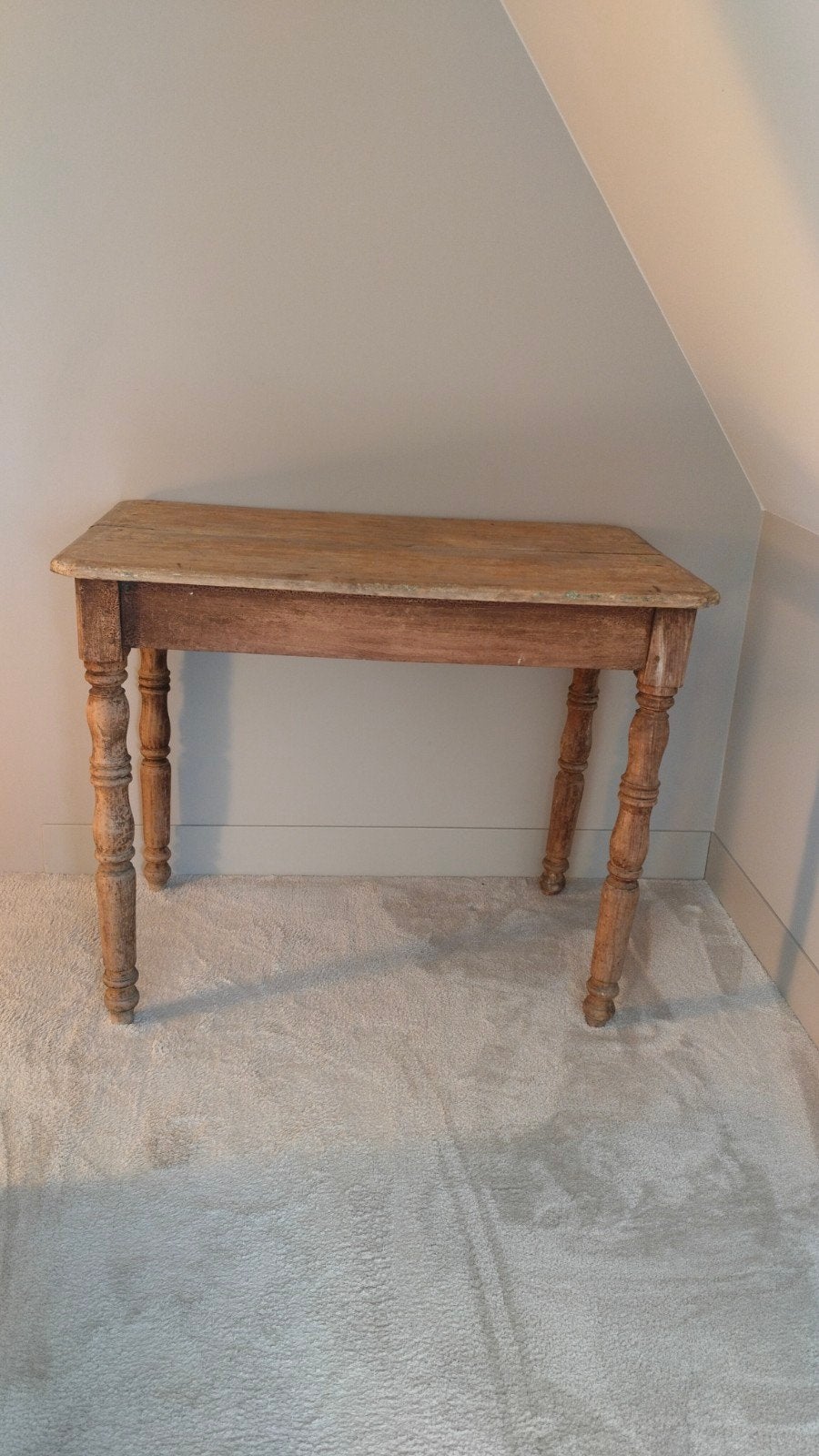 Oud houten, brocante tafeltje /bureautje., Ophalen, Gebruikt, 25 tot 50 cm, Rechthoekig