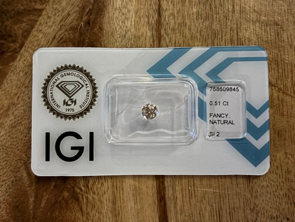 Gecertificeerde Natuurlijke Fancy Diamant (0.51 Ct), Ophalen, Nieuw