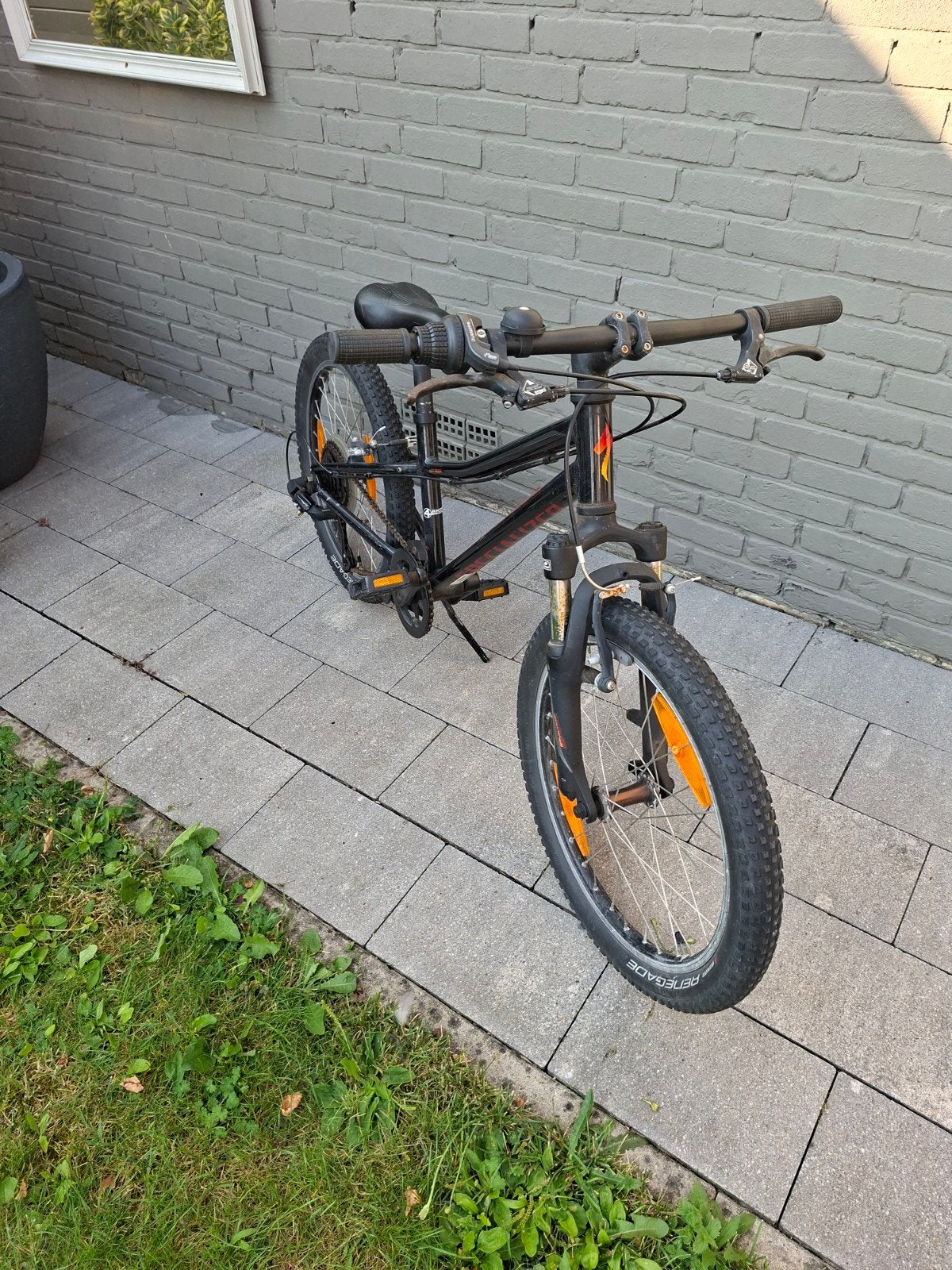 kinderfiets zwarte crossfiets, Fietsen en Brommers, Fietsen | Kinderfietsjes, Ophalen, Gebruikt, Minder dan 16 inch