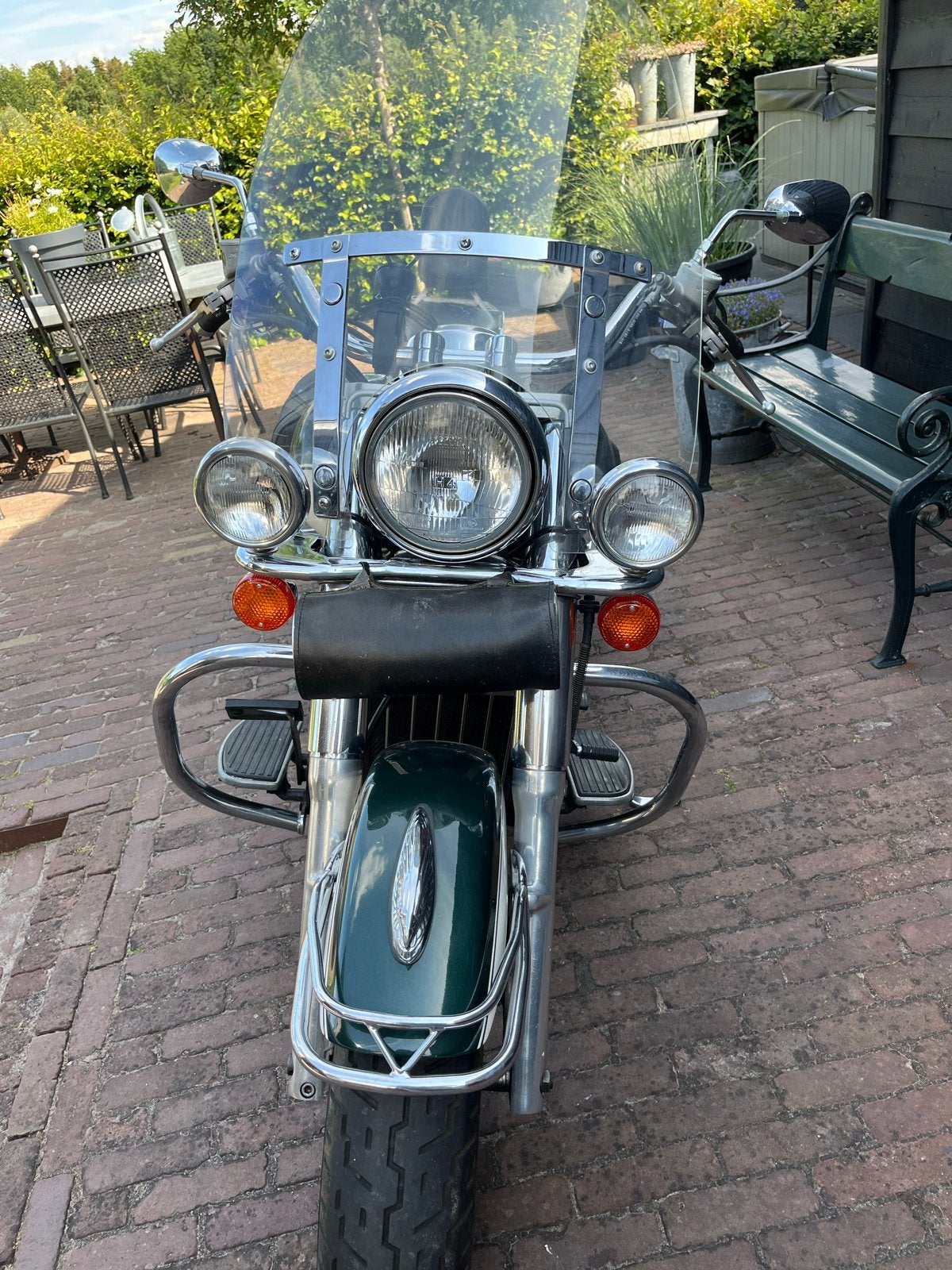 Kawasaki Vulcan VN1500 Classic Chopper - Groen/Wit, 2 cilinders, Gebruikt, Particulier, Meer dan 35 kW