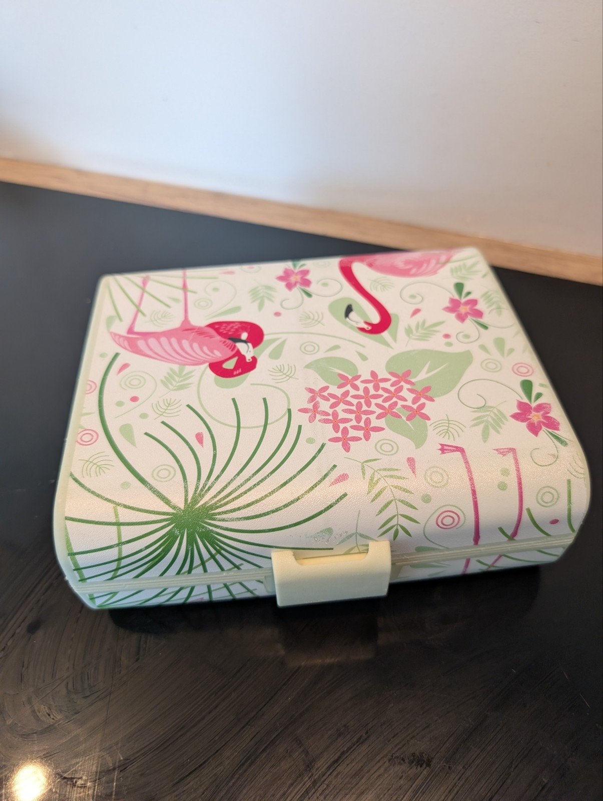 Broodtrommel met flamingo print, gebruikt, Broodtrommel, Ophalen, Gebruikt, Meerkleurig