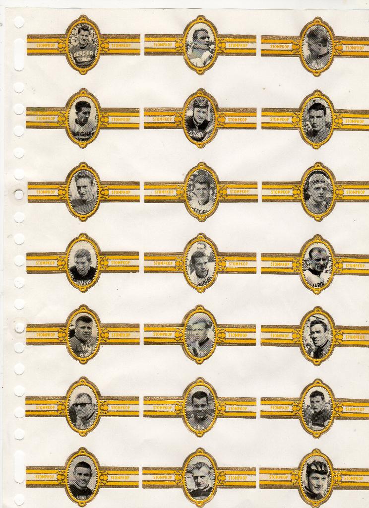 Stompkop NF Wielrenners  geel, Verzamelen, Verzenden, Zo goed als nieuw, Sigarenbandjes