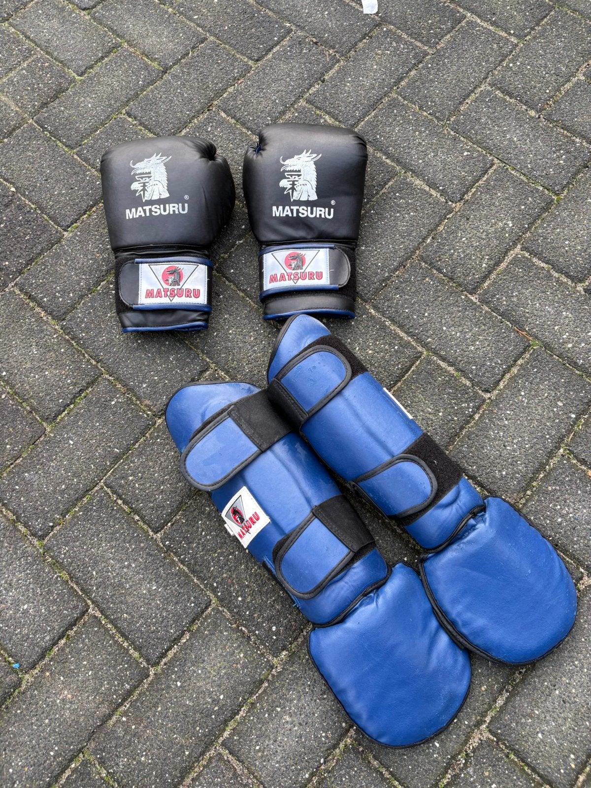 Matsuru bokshandschoenen 160z scheenbeschermers XL, Gebruikt, Overige, Bhs, Maat XL