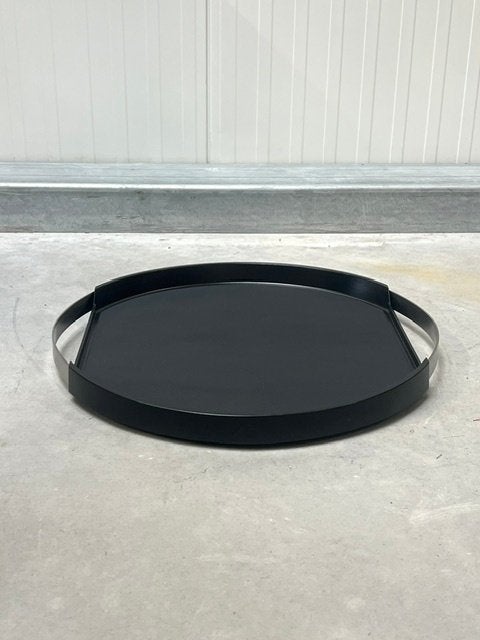 Blomus Pegos dienblad modern design zwart RVS, Gebruikt, ., Rond, Ophalen of Verzenden