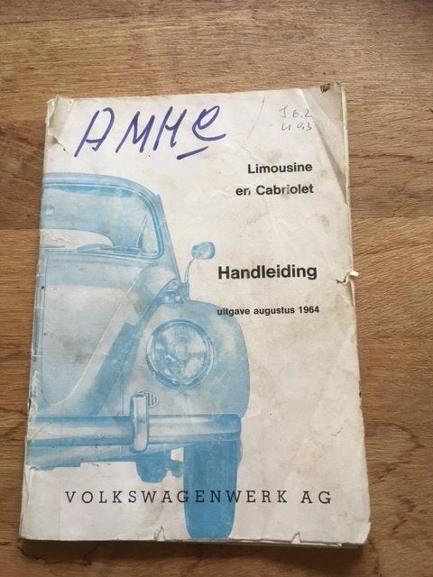 Handleiding Volkswagen Kever Limousine en Cabriolet 1964  NL, Ophalen of Verzenden