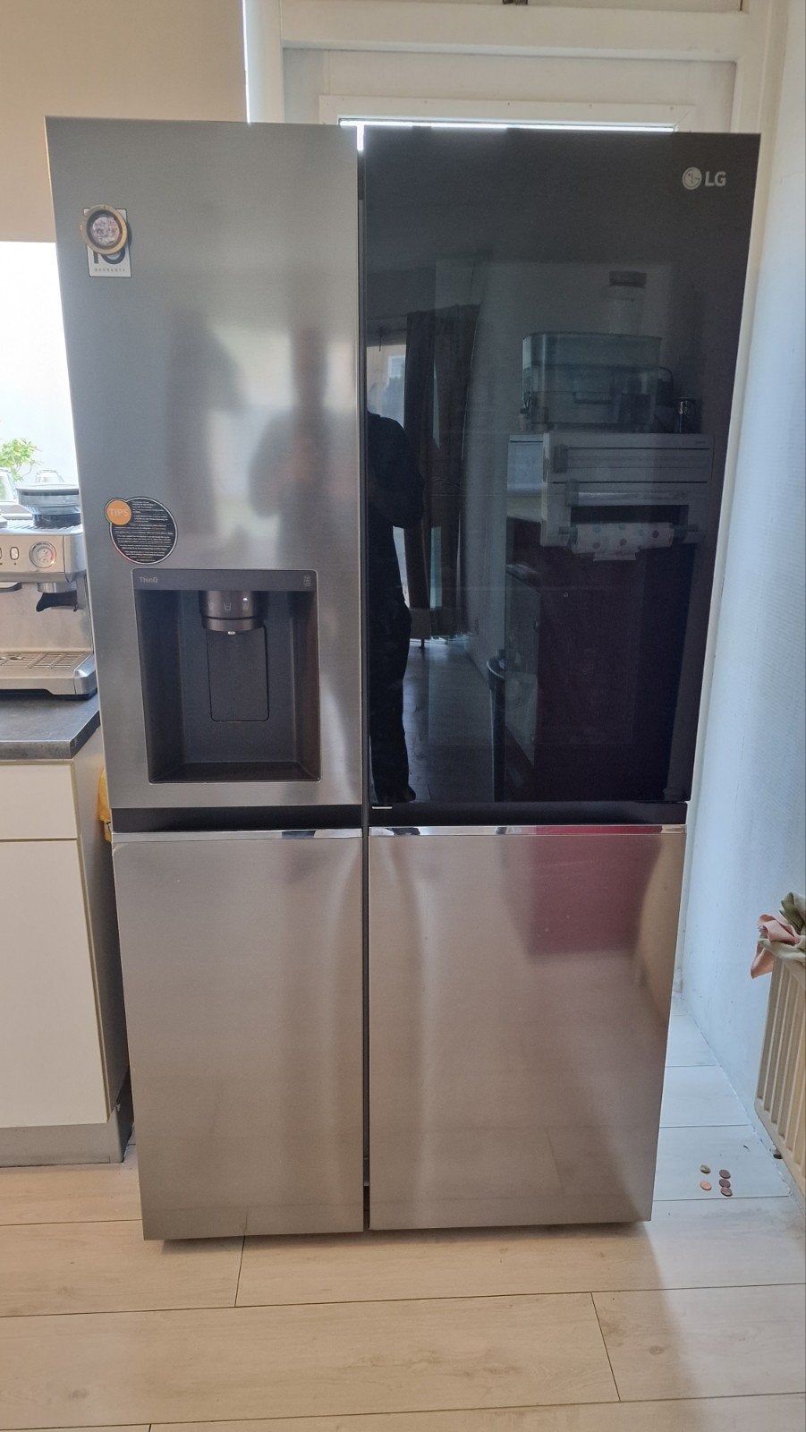 LG GSXV80PZLE - 635L Ameria koelkast Instaview Door-in-Doing, 200 liter of meer, 60 cm of meer, Met aparte vriezer, Zo goed als nieuw