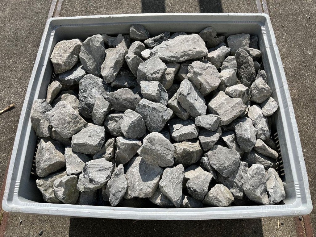 Partij mooie Basalt sierkeien!, Gebruikt, Kei, Basalt, Antraciet