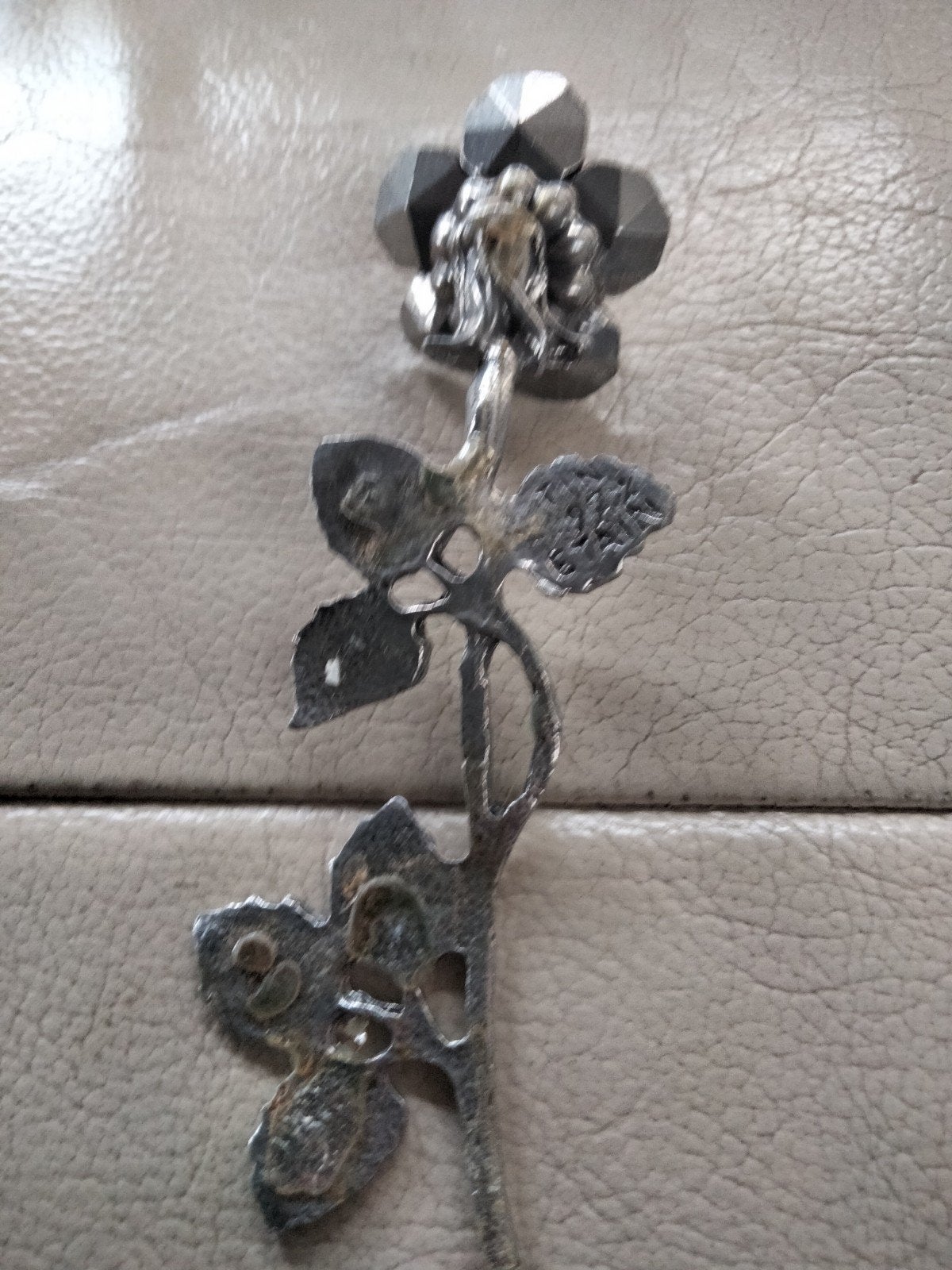 Tinnen Roos - Decoratieve Bloemen - Lengte 15 cm, Antiek en Kunst, Ophalen of Verzenden