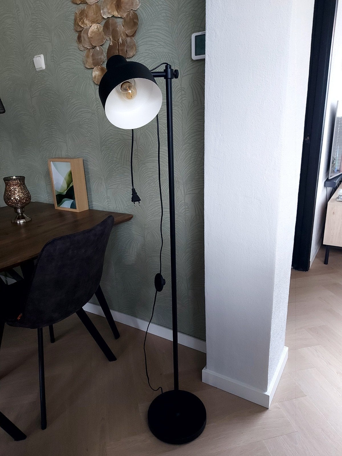 Vloerlamp zwart + ledlamp., Ophalen, 150 tot 200 cm