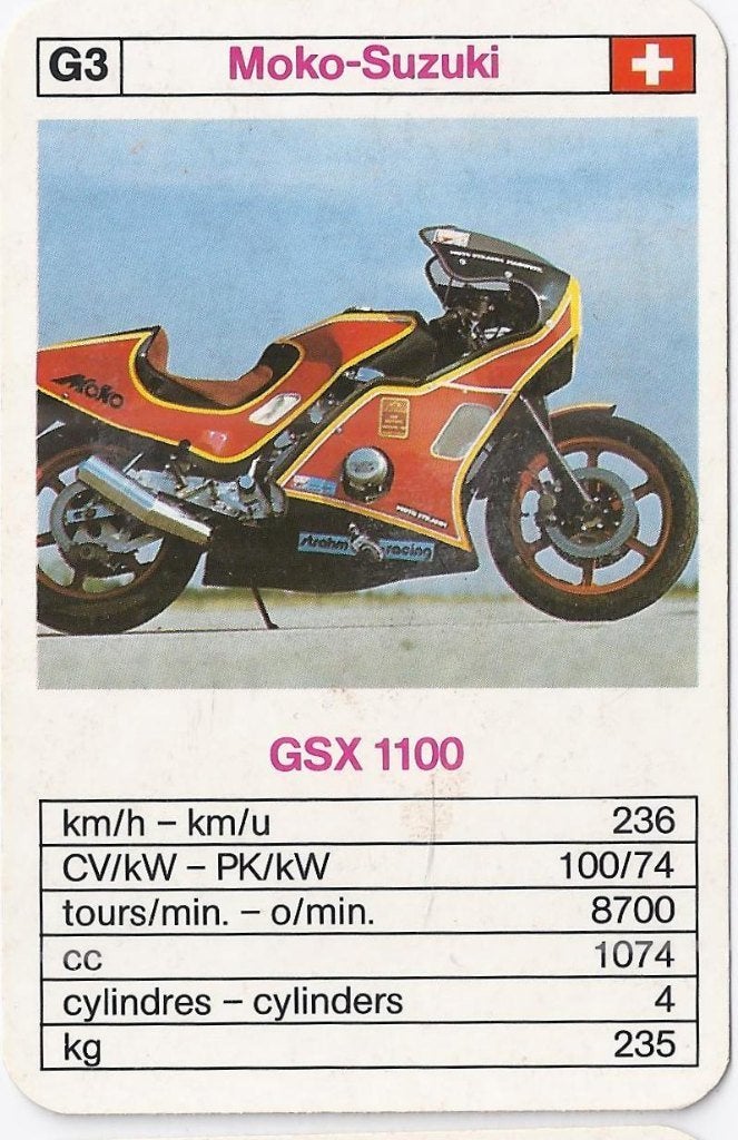 Kw2 Motorkaartje Moko - Suzuki GSX 1100, Verzamelen, Ophalen of Verzenden, Zo goed als nieuw, Motoren