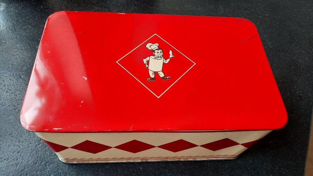 Bolletje vintage koekblik/koektrommel, Verzamelen, Ophalen of Verzenden, Gebruikt, Koek(jes), Bolletje