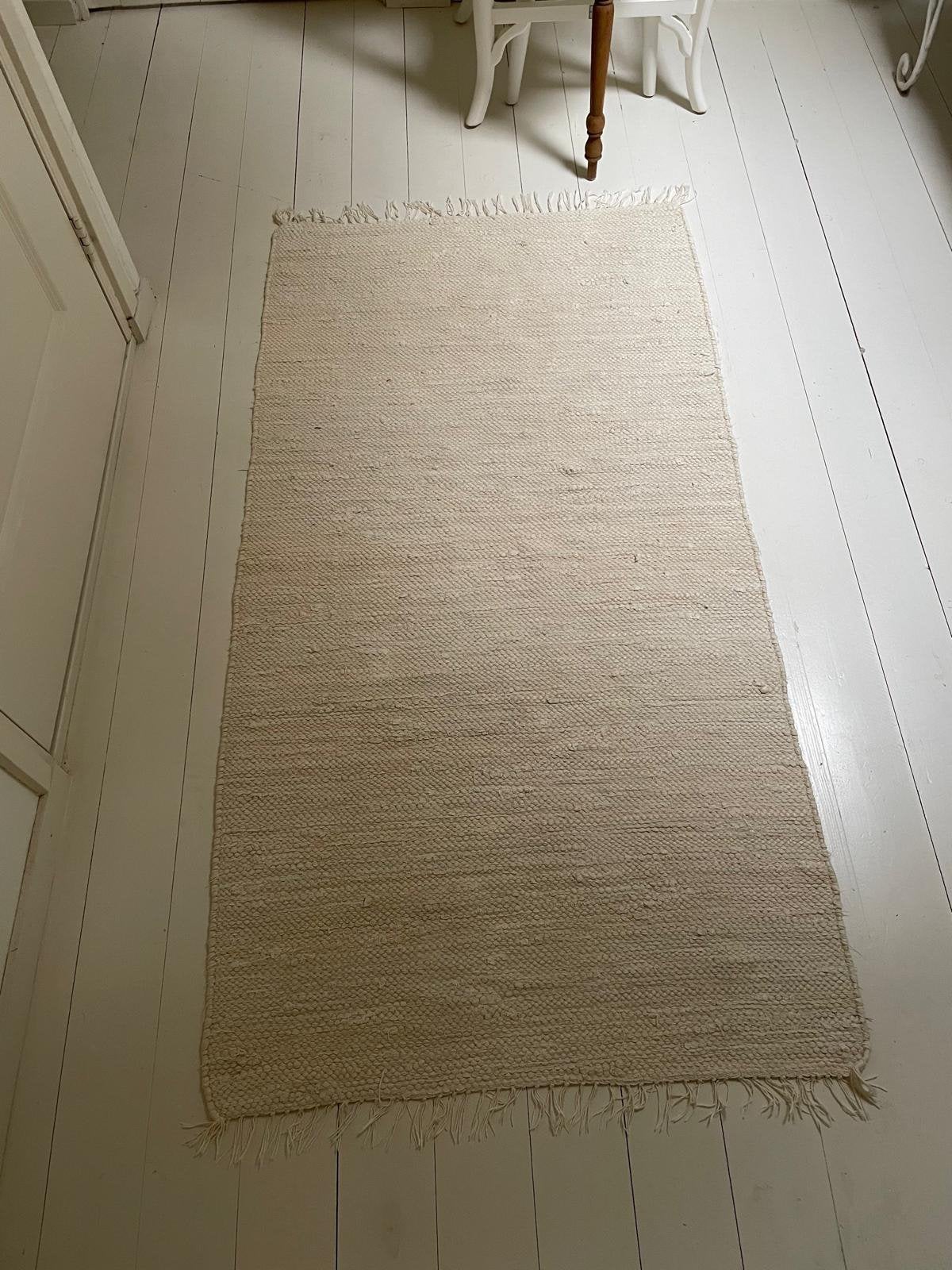 Perletta Vloerkleed Crème / Wit / 90 - 1.60 / 100 % Cotton, Ophalen of Verzenden, Zo goed als nieuw, Crème, Tapijt