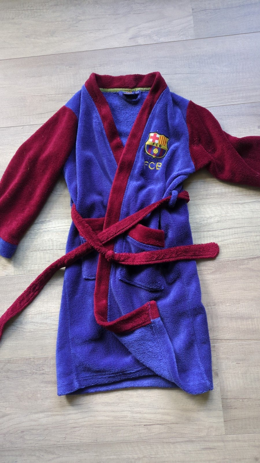 Badjas ochtendjas FC Barcelona maat 122/128, Ophalen of Verzenden, Zo goed als nieuw, FC Barcelona, Jongen of Meisje