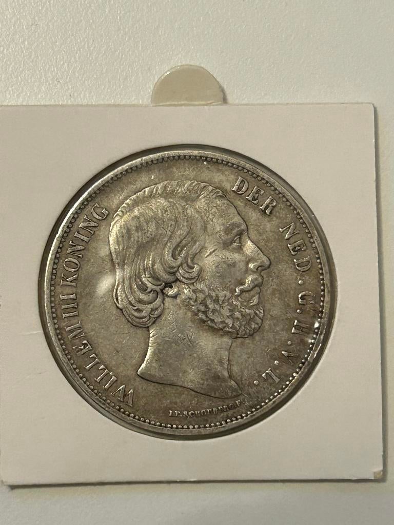 2½ Gulden 1870 Koning Willem III Zilveren Munt, Koning Willem III, Verzenden, Zilver, Losse munt