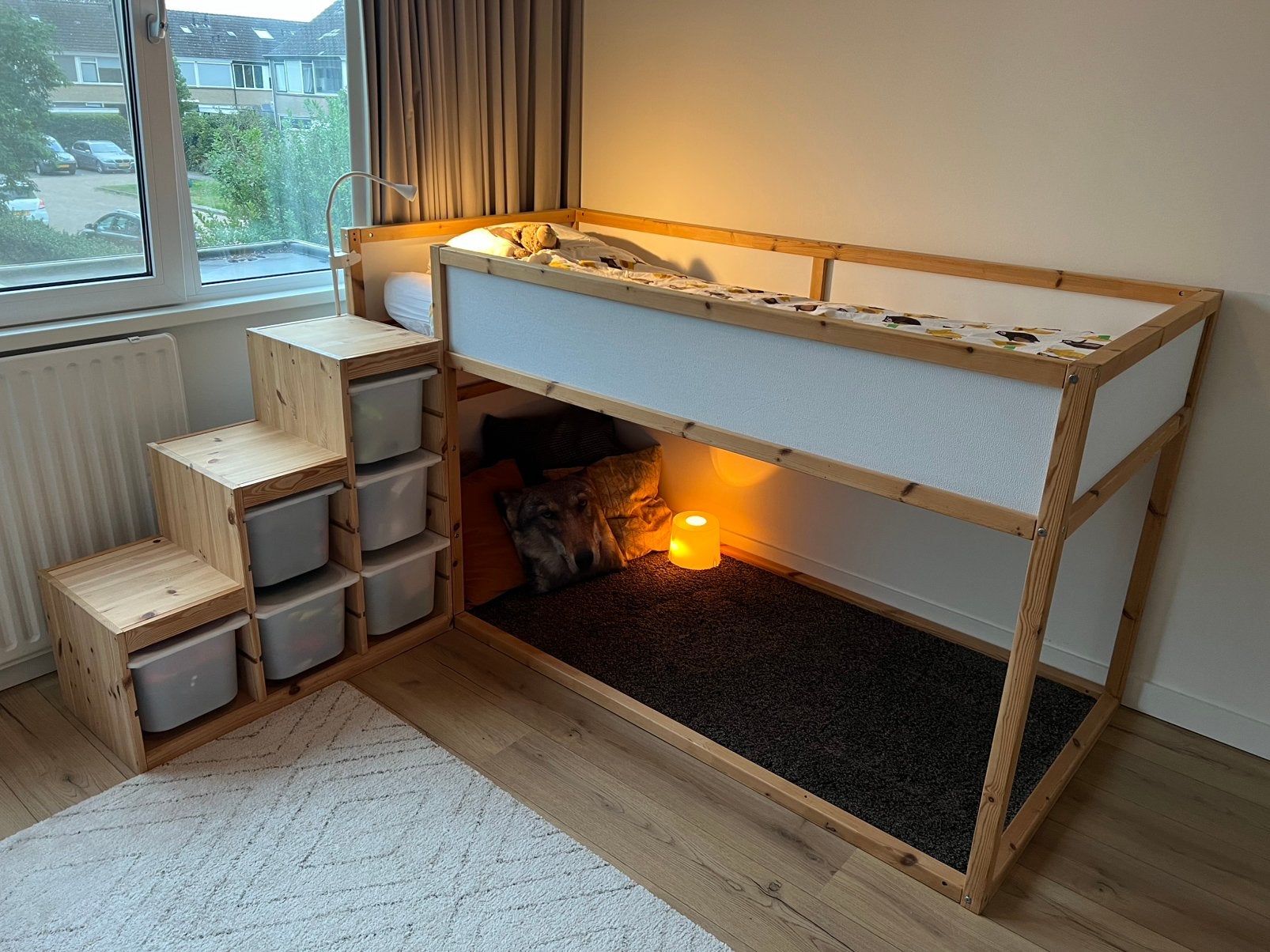 Kura ikea omkeerbaar stapel bed / hoogslaper wit beuken, Kinderen en Baby's, Ophalen, Gebruikt, Hoogslaper