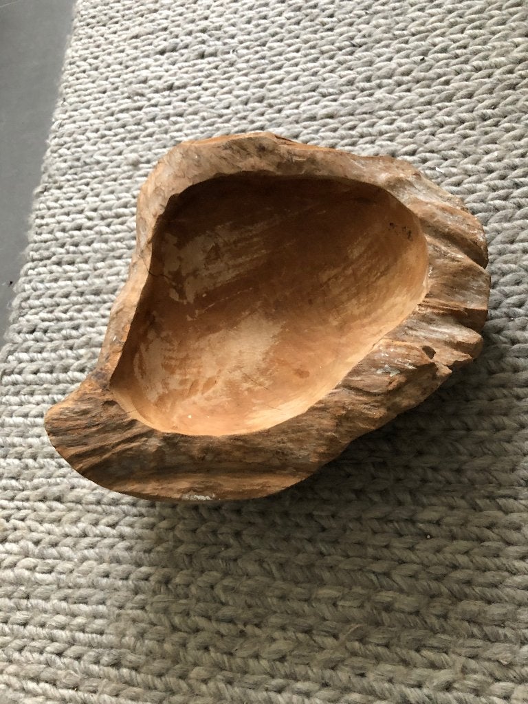 Teak houten fruit schaal, Gebruikt, Schaal, Ophalen of Verzenden, Overige vormen