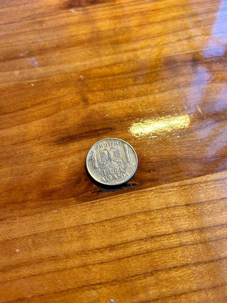 Albania 1 lek 1939 steel, Ophalen of Verzenden, Overige landen