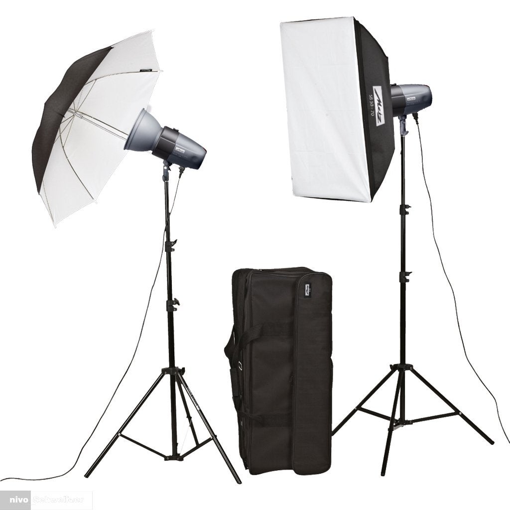 Metz Basic Line studio flitsset, Ophalen, Gebruikt, Opvouwbaar, Complete fotostudio