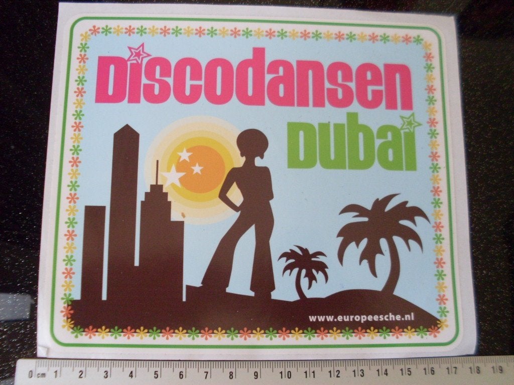 sticker discodansen dubai logo asr verzekeringen, Verzamelen, Verzenden, Zo goed als nieuw, Bedrijf of Vereniging