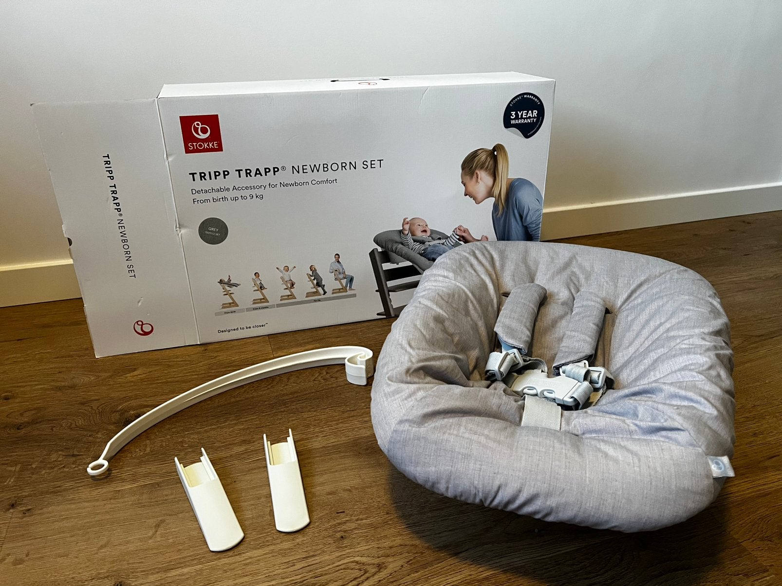 Newborn set grey stokke, Kinderen en Baby's, Ophalen of Verzenden, Zo goed als nieuw, Overige typen