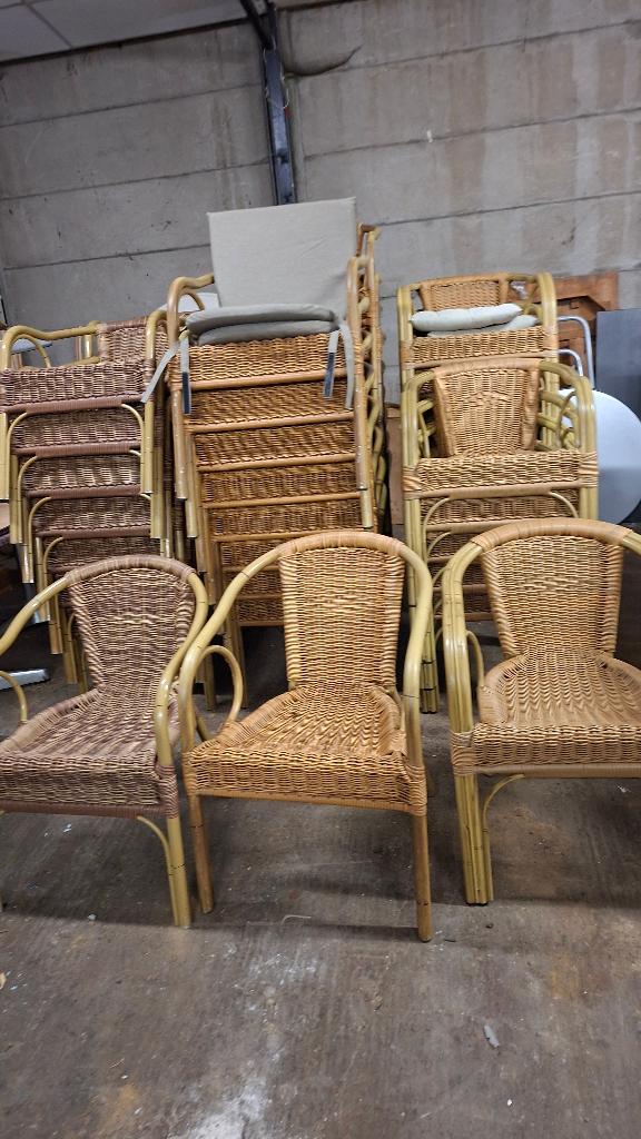 horeca uitverkoop opheffing terrasstoelen terrastafel handel, Ophalen, Zo goed als nieuw, Wicker, Stapelbaar