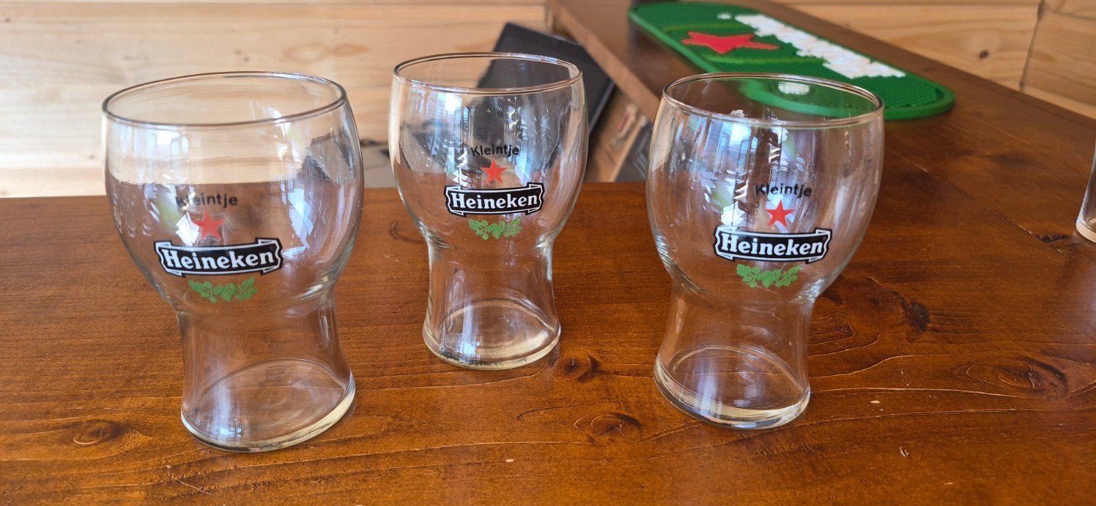 3x Kleintje Heineken bierglazen voor de verzamelaar, Verzamelen, Ophalen of Verzenden, Gebruikt