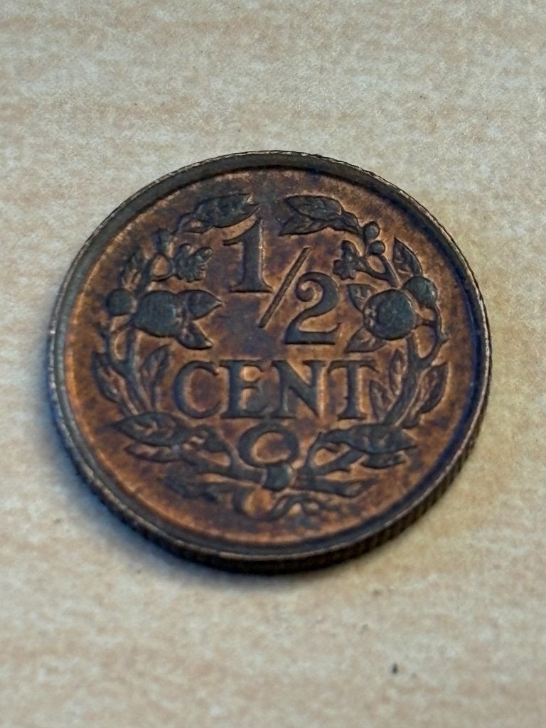 1/2 Cent 1938, Ophalen of Verzenden, Koningin Wilhelmina, Overige waardes, Losse munt