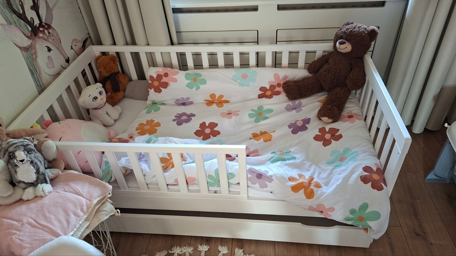 Wit kinderbed met lade - Zo goed als nieuw, 70 tot 85 cm, Zo goed als nieuw, 160 tot 180 cm, Ophalen