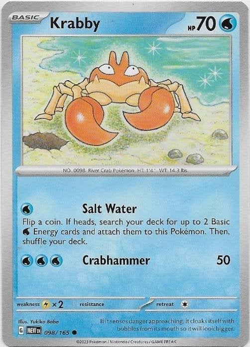 Pokemon 151,  Krabby [common] 98/165, Verzenden, Nieuw, Losse kaart