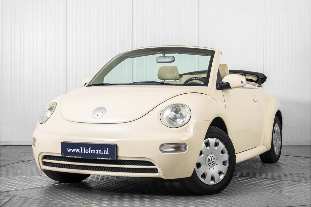 Volkswagen New Beetle Cabriolet 1.6 leer en airco 1e eigenaa, Auto's, Gebruikt, Beetle (Kever), 4 cilinders, Cabriolet