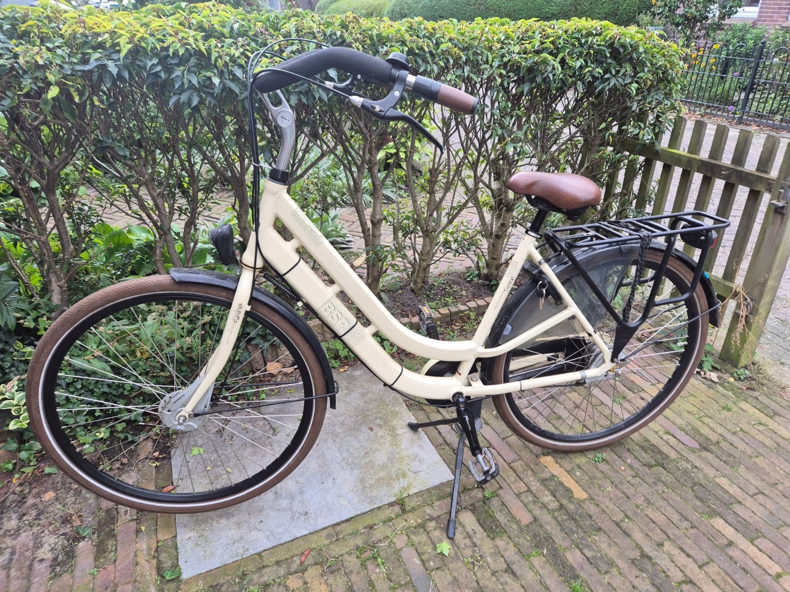 BSP Seine moederfiets incl. Polisport achterzitje, Gebruikt, 50 tot 53 cm, Dubbele standaard, 1 zitje