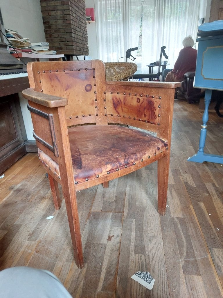 Antieke Art Deco bureaustoel (Stijl Berlage), Ophalen