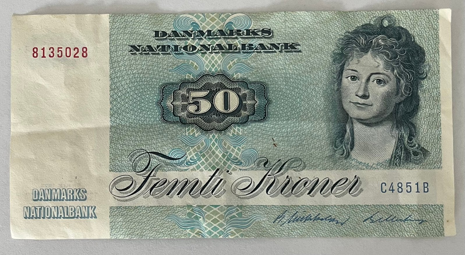 Denemarken 50 Kroon 1972 lichtgebruikte staat, Verzenden, Overige landen, Los biljet