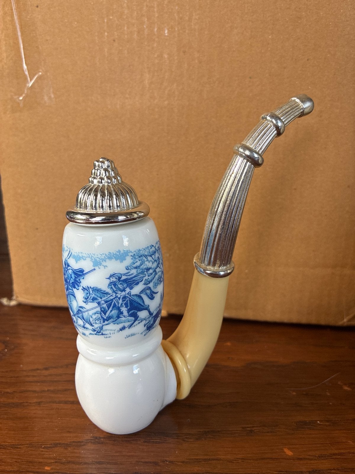 Vintage Avon Delft Blauw Pijp Aftershave Fles, Ophalen of Verzenden