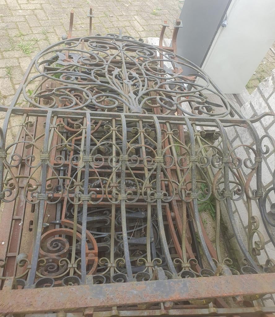 Antiek Sierhekwerk - IJzeren Decoratief Hekken, Ophalen, Met poort, Gebruikt, Sierhekwerk