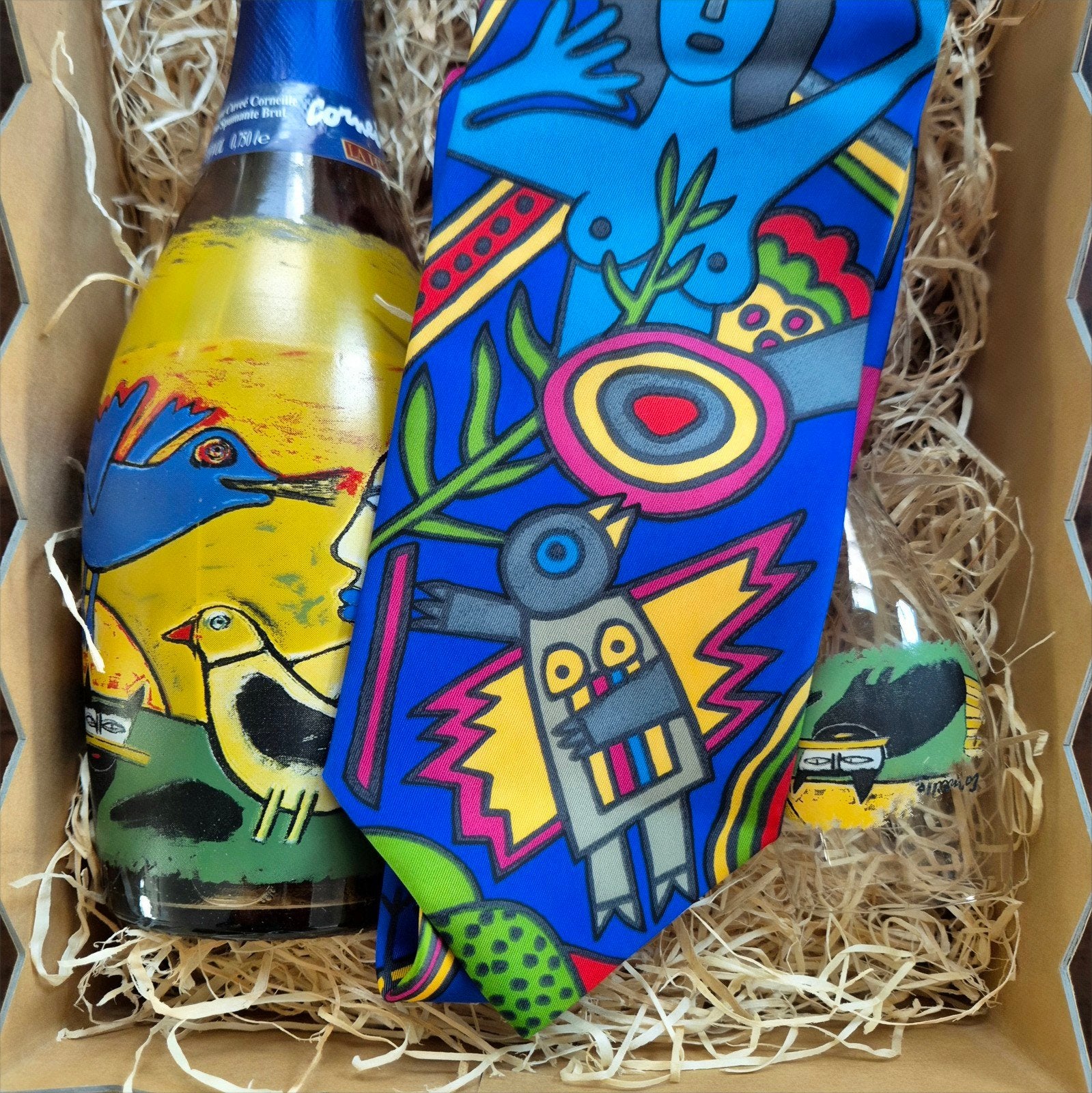 Corneille cadeaupakket: fles, stropdas, 3x flute, 2 kaarten, Ophalen of Verzenden, Nieuw, Verjaardag