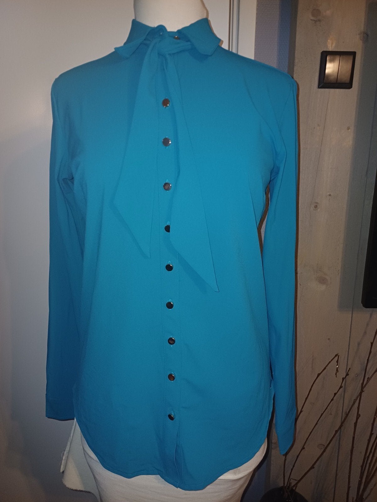 Mi piace travel blouse Petrol  afneembare stropdas, Maat M, Maat 38/40 (M), Mp, Overige kleuren, Mp