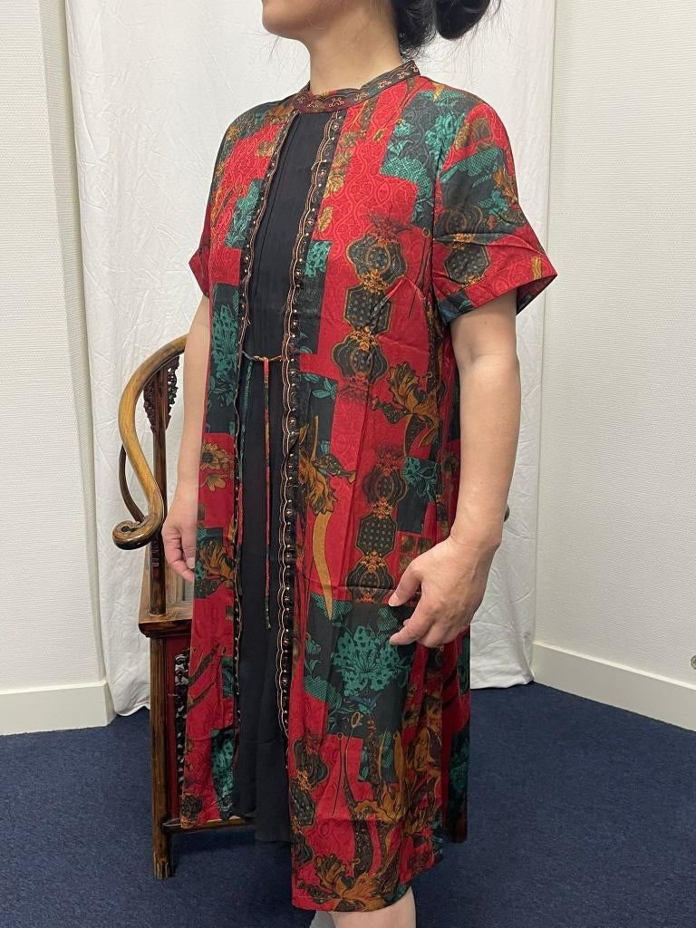 Prachtige Chinese Jurk - Rood/Goud, Maat 42/44 (L), Nieuw, Ophalen of Verzenden, Rood