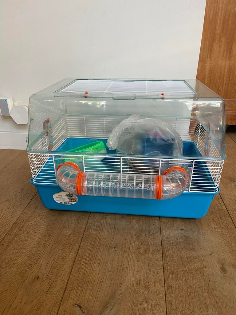 Hamsterkooi met spulletjes, Dieren en Toebehoren, Kooi, Gebruikt, Minder dan 75 cm, Hamster