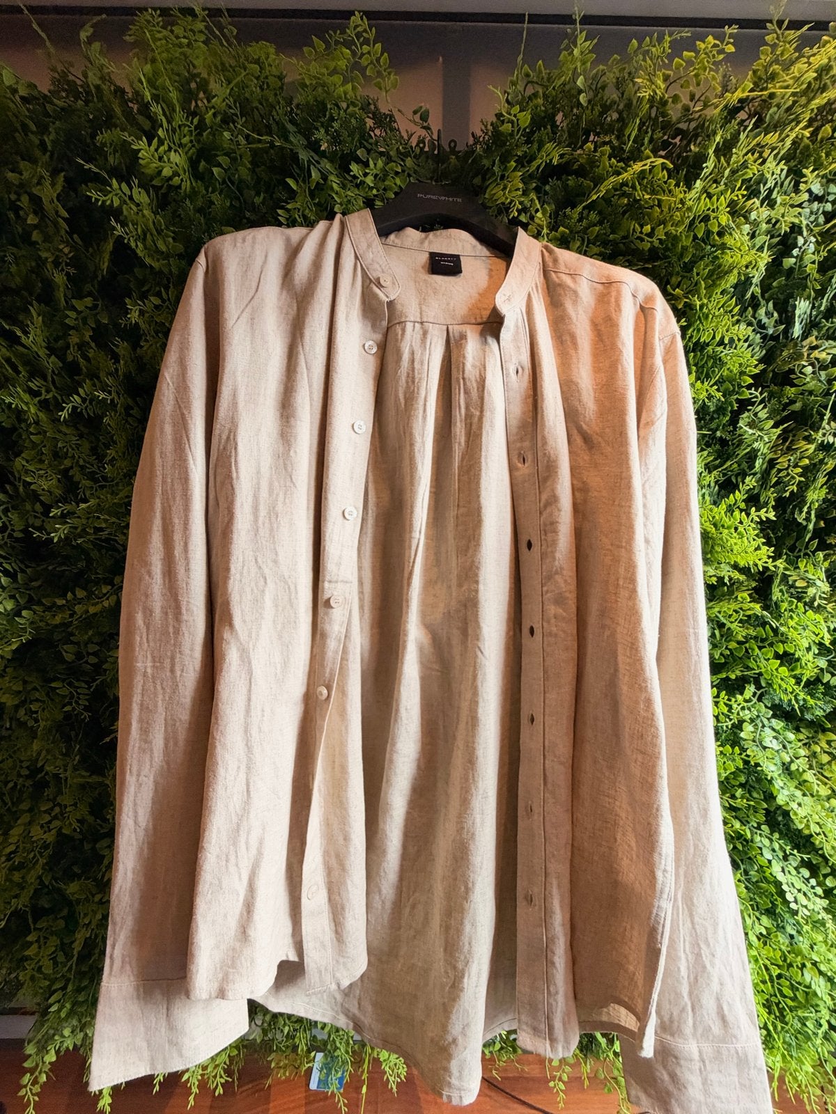 Blakely London Linnen overhemd - Maat M, Kleding | Heren, Ophalen of Verzenden, Zo goed als nieuw, Beige, Halswijdte 39/40 (M)