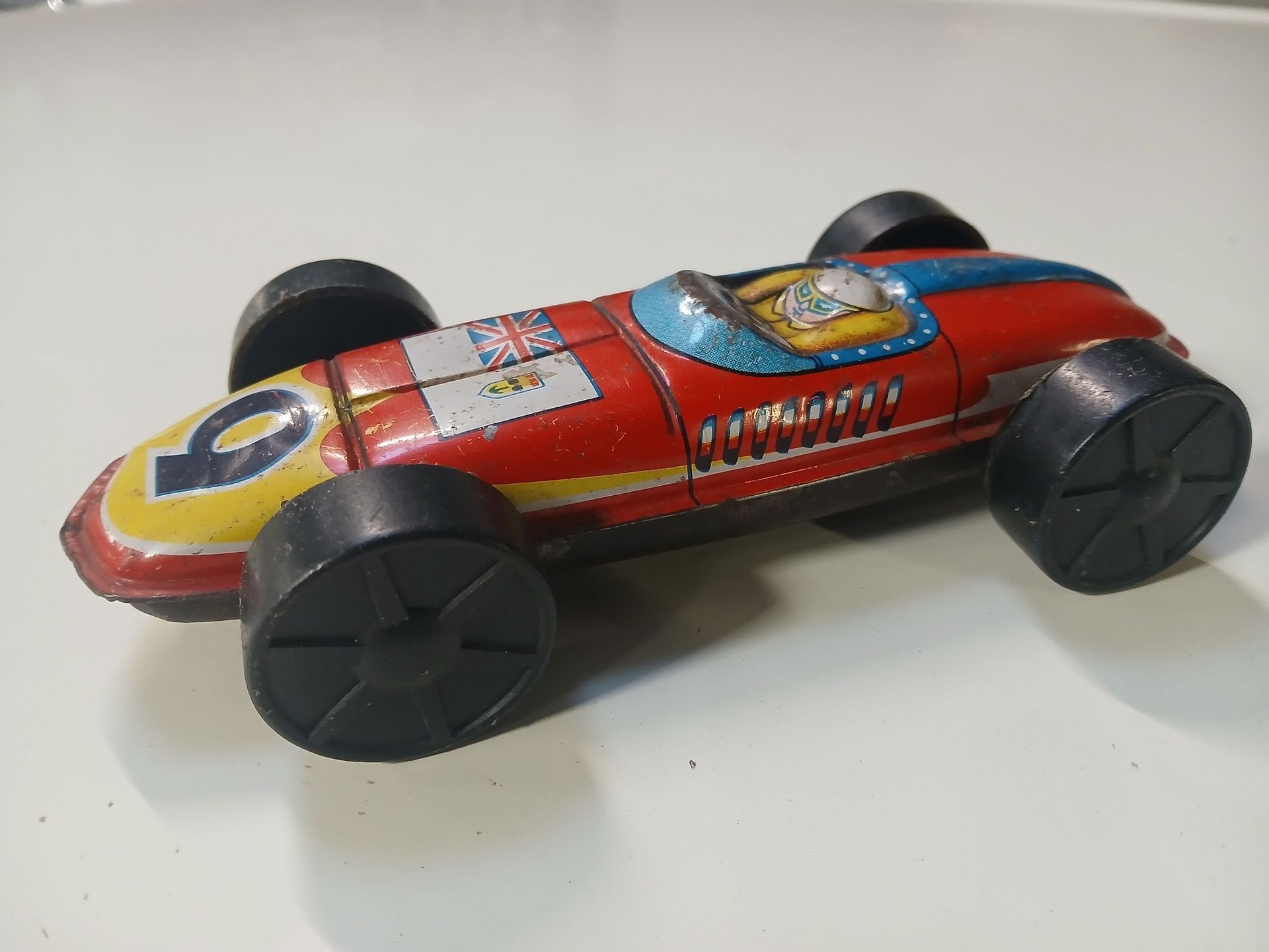 vintage blikken raceauto nr 9, Gebruikt, -, -, Ophalen of Verzenden