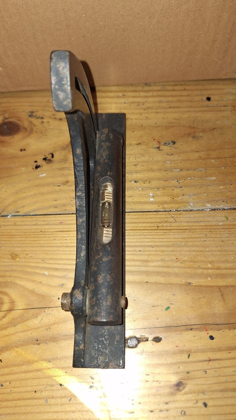 Antieke hellingmeter met waterpas - Vintage gereedschap, Ophalen of Verzenden