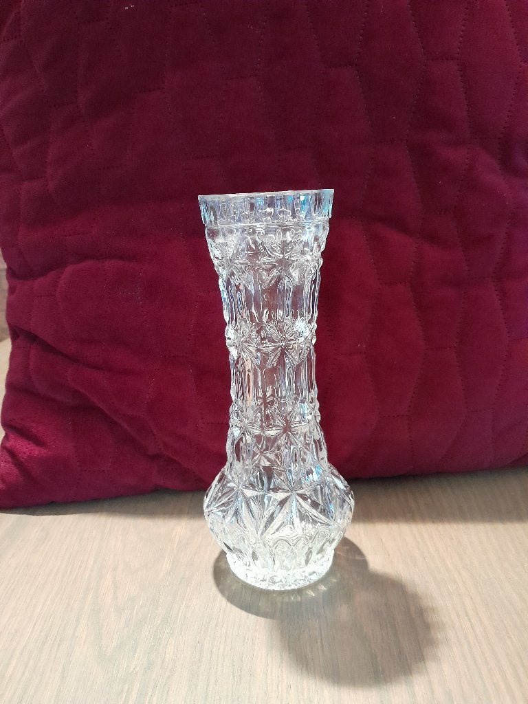 Vintage kristallen , glas geslepen vaas vaasje, Ophalen of Verzenden